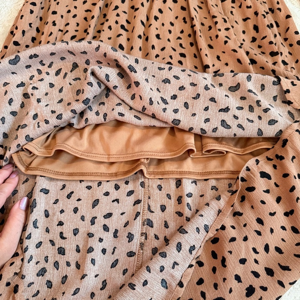 NWT Kaileigh stitch fix v-neck long sleeve tan maxi dress - Picture 6 of 9